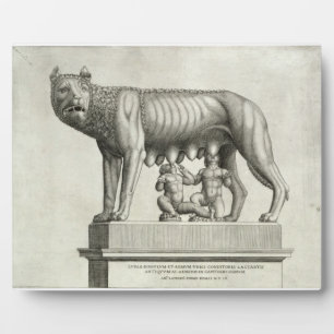 Zeichn der etruskischen Bronze des Wolfshügels Fotoplatte
