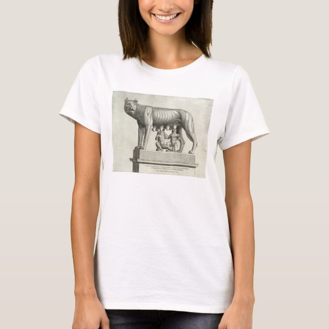 Zeichn der etruskischen Bronze des Wolfshügels T-Shirt (Vorderseite)