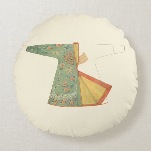 Zeichn des halb fertig gestellten Kimono Rundes Kissen (Vorderseite)