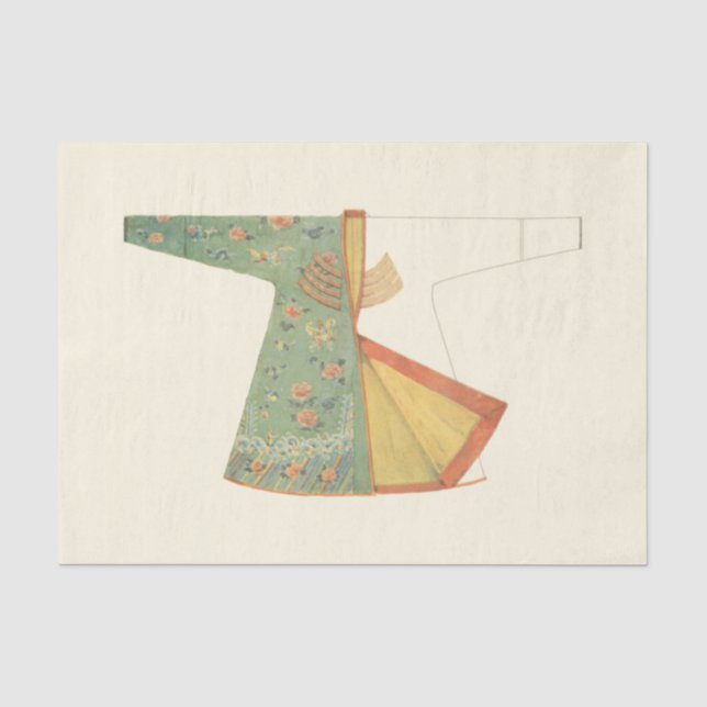Zeichn des halb fertig gestellten Kimono Seidenpapier (Vorderseite)