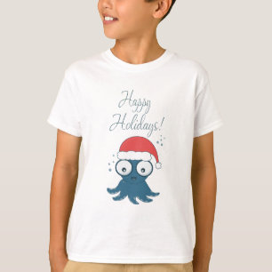 zeichn des niedlichen Cartoon-Blauktopus T-Shirt
