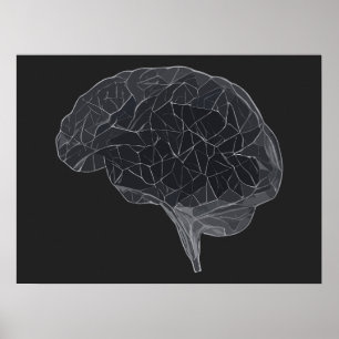 Zeichn des Polygonalen Gehirns - Neuronales Netzwe Poster