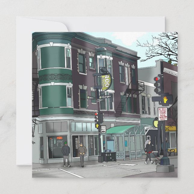 Zeichn des Stadtzentrums von Madison, Wisconsin Karte (Vorderseite)