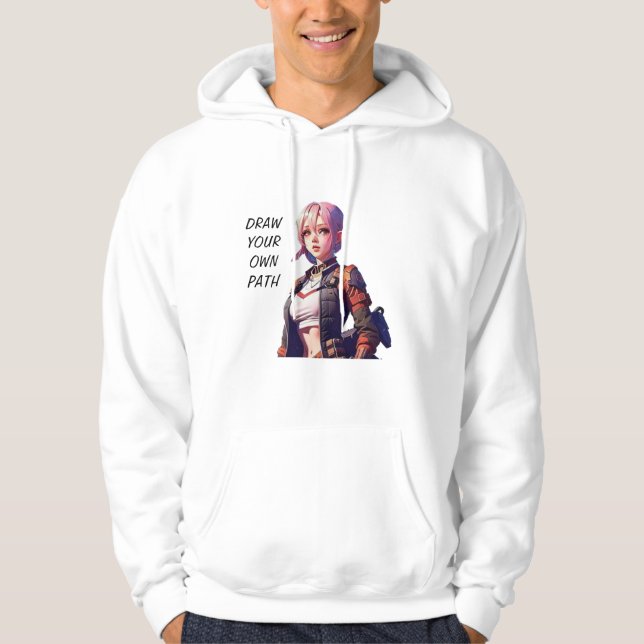 "zeichn dir deinen eigenen Weg" motivierend Hoodie (Vorderseite)