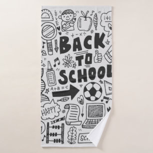 zeichn-Doodschule Badehandtuch
