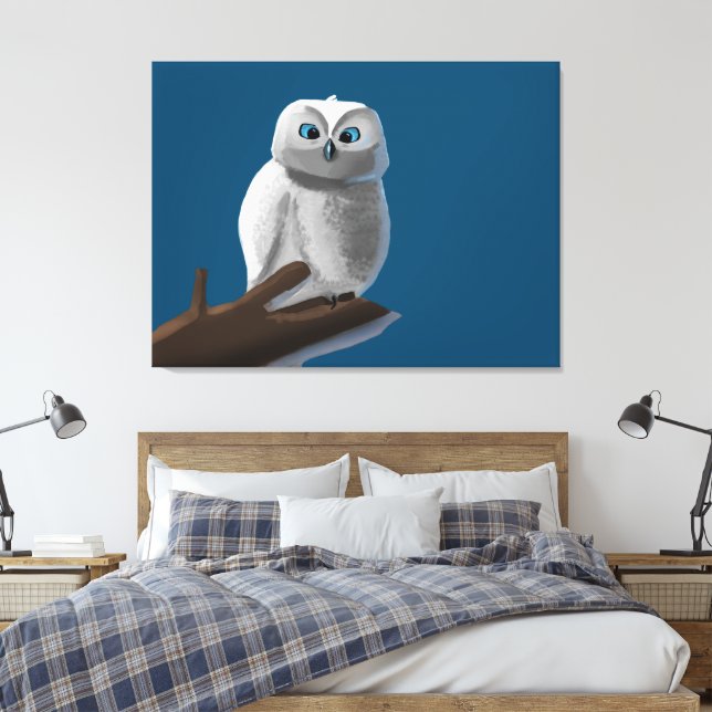 Zeichn einer Eule auf einem Zweig Leinwanddruck (Insitu (Schlafzimmer))