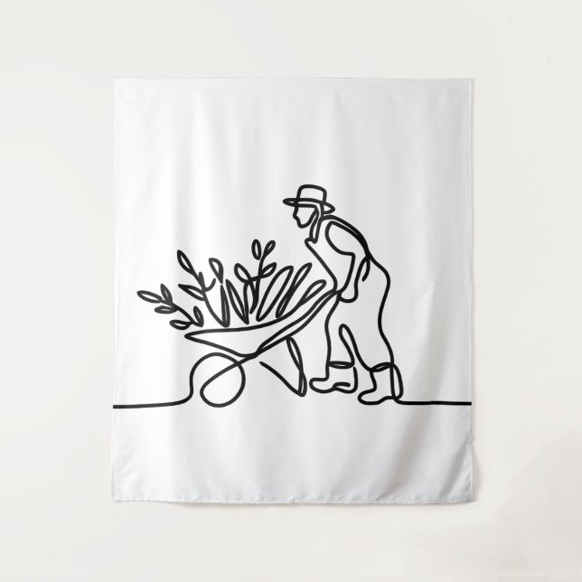 zeichn eines Bauern oder Gärtners Wandteppich (Vorderseite)