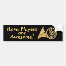 Zeichn eines französischen Horns - Horn-Spieler si Autoaufkleber