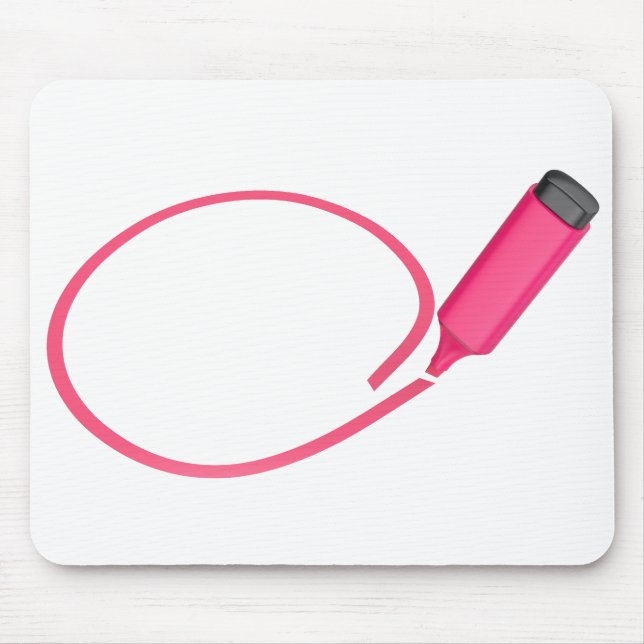 Zeichn eines Kreises mit einem rosa Highlighter Mousepad (Vorne)