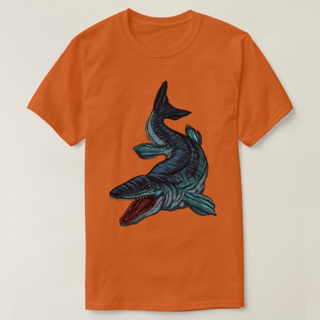 Zeichn eines Mosasaurus T-Shirt (Design vorne)