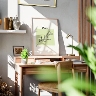 Zeichn eines Olivenzweigs Poster