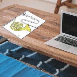 Zeichn & Initialen des französischen Musiklehrers  Notizblock