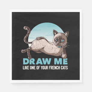 Zeichn mir wie eine deiner französischen Girls Cat Serviette