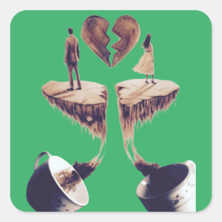 Zeichn mit Kaffee zeichnend Quadratischer Aufkleber