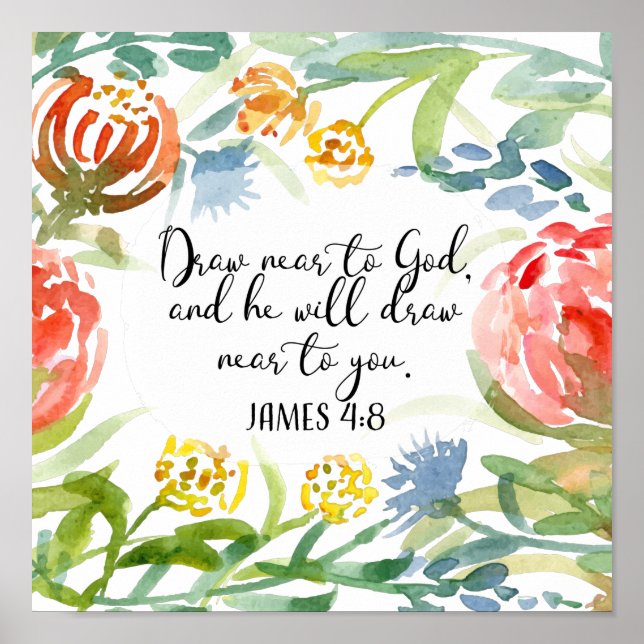Zeichn nahe an Gott | James 4:8 Poster (Vorne)