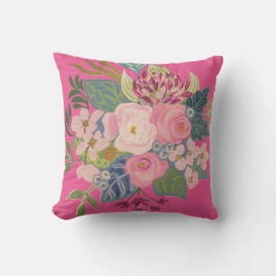 Zeichn Room_Magenta_Bright Blumenkissen Kissen