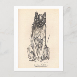 Zeichn von Cat durch Alexandre Steinlen Postkarte