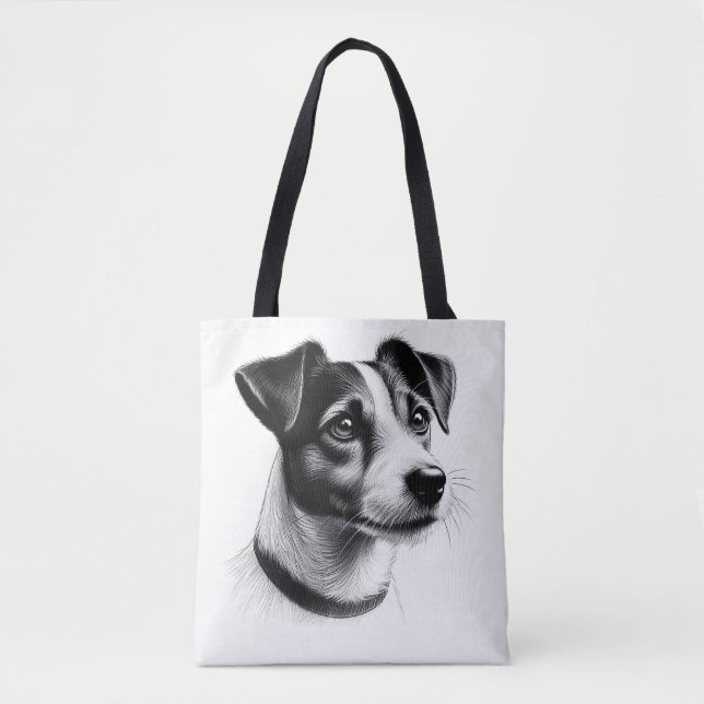 Zeichn von Jack Russell Terrier Tasche (Vorderseite)