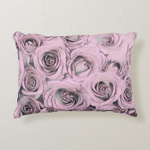 Zeichn von rosa Rosen Akzentkissen