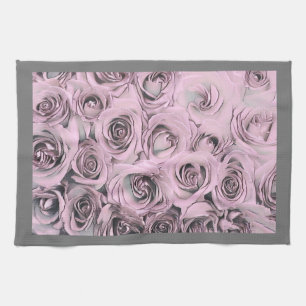 Zeichn von rosa Rosen Geschirrtuch