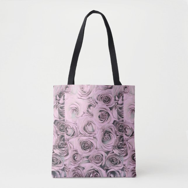 Zeichn von rosa Rosen Tasche (Vorderseite)
