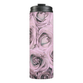 Zeichn von rosa Rosen Thermosbecher