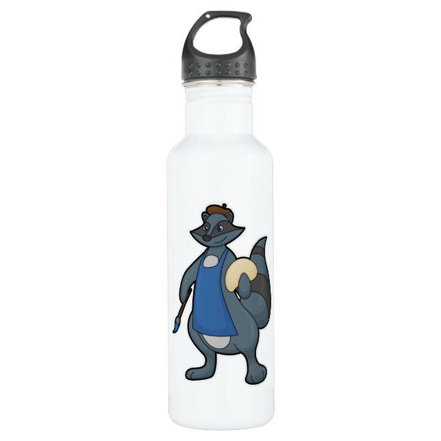Zeichnen als Maler mit Pinsel Edelstahlflasche (Vorderseite)