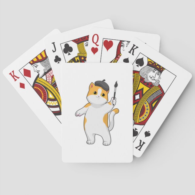 Zeichnen als Maler mit Pinsel Spielkarten (Rückseite)