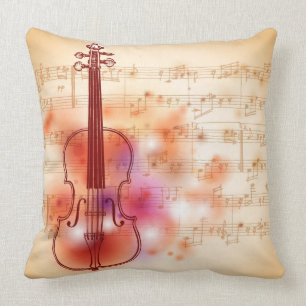 Zeichnen auf Watercolorhintergrund der Violine Kissen