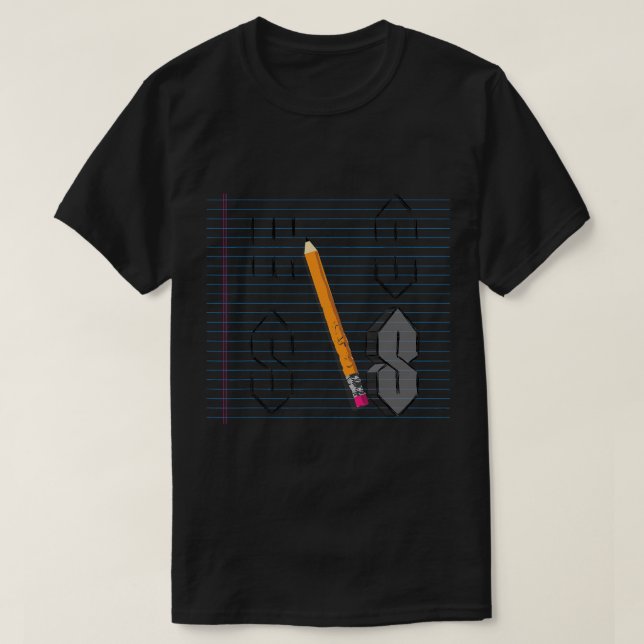 Zeichnen Cool Pointy S oder Super S 90s Kids Schoo T-Shirt (Design vorne)