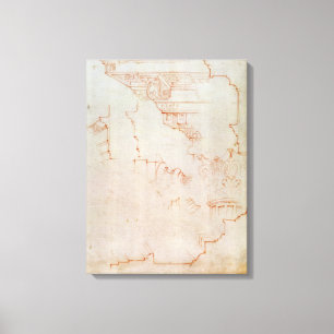 Zeichnen der Architekturdetails Leinwanddruck