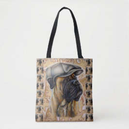 Zeichnen der Boxer-Hundetierkunst auf Tasche