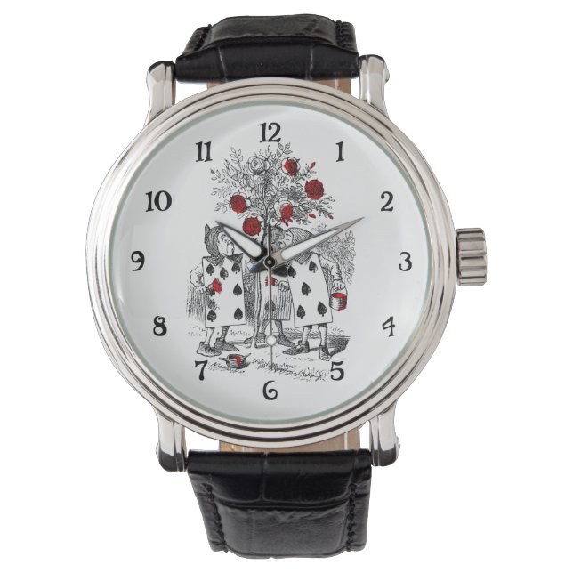 Zeichnen der Rose rot Armbanduhr (Vorderseite)