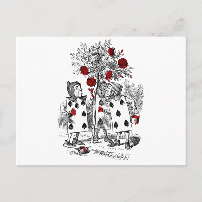 Zeichnen der Rose rot Postkarte (Vorderseite)