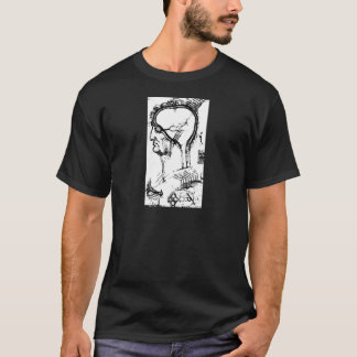 Zeichnen der Teile des menschlichen Gehirns T-Shirt