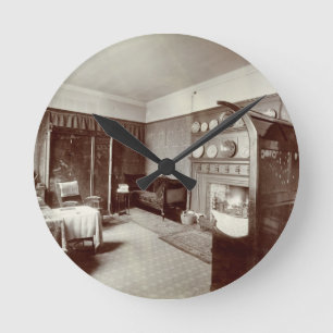 Zeichnen des Raumes, Kelmscott Haus, London, 1896 Runde Wanduhr