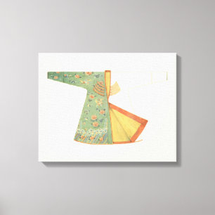 Zeichnen des unfertigen Kimono Leinwanddruck