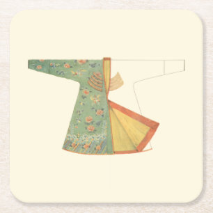 Zeichnen des unfertigen Kimono Rechteckiger Pappuntersetzer