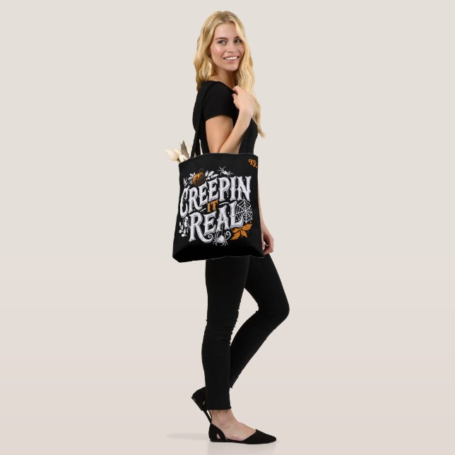 Zeichnen es echten Halloween-Retro-Text Tasche (Am Model)