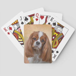 Zeichnen Hundeunbekümmerten Königcharles Spaniel Spielkarten