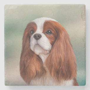 Zeichnen Hundeunbekümmerten Königcharles Spaniel Steinuntersetzer