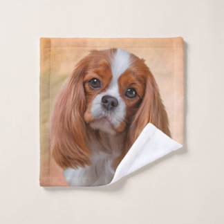 Zeichnen Hundeunbekümmerten Königcharles Spaniel Waschlappen