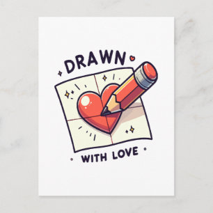 Zeichnen mit Liebe Postkarte