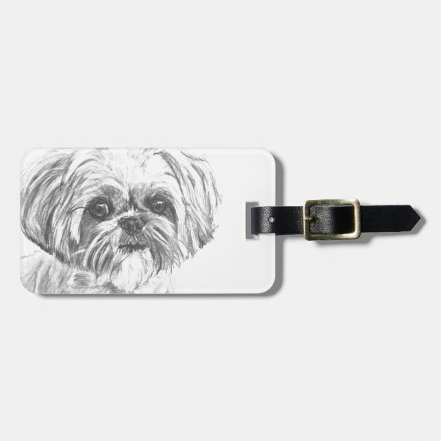 Zeichnen Shih-Tzu Gepäckanhänger (Vorderseite horizontal)