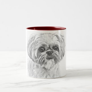 Zeichnen Shih-Tzu Zweifarbige Tasse