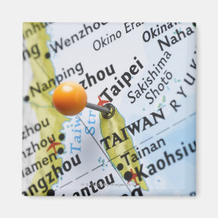 Zeichnen Sie das Button auf, das in Taipeh, Taiwan Magnet
