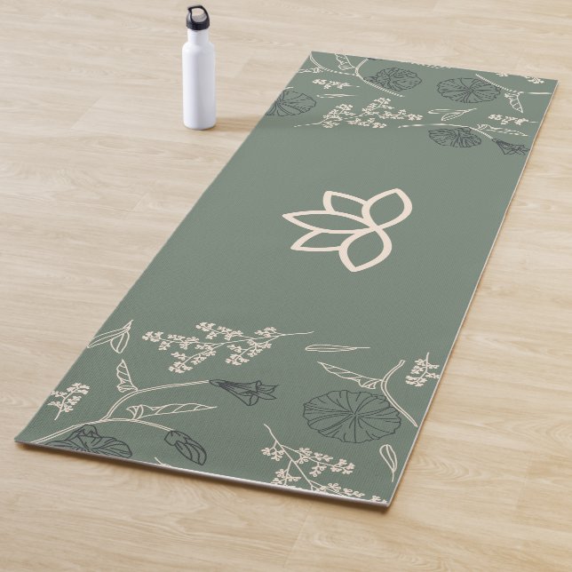 Zeichnen Sie das Muster der grünen Lotus-Schrift i Yogamatte (Beispiel)