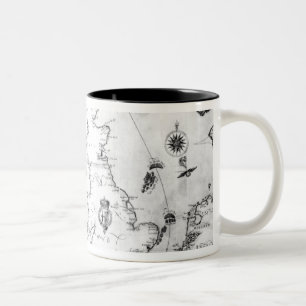 Zeichnen Sie das Zeigen des Weges der Armadaflotte Zweifarbige Tasse