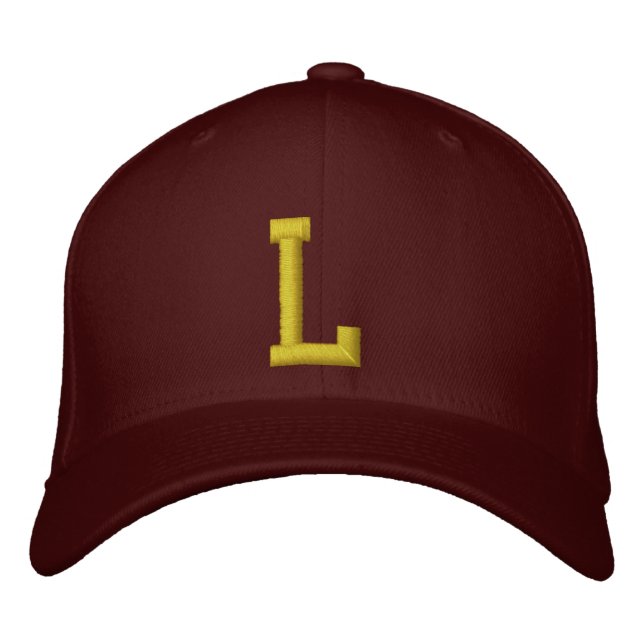 Zeichnen Sie den Anfangsbuchstaben L Ball Cap aus Bestickte Kappe (Vorderseite)