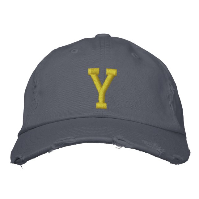 Zeichnen Sie den Anfangsbuchstaben Y Ball Cap aus Bestickte Kappe (Vorderseite)